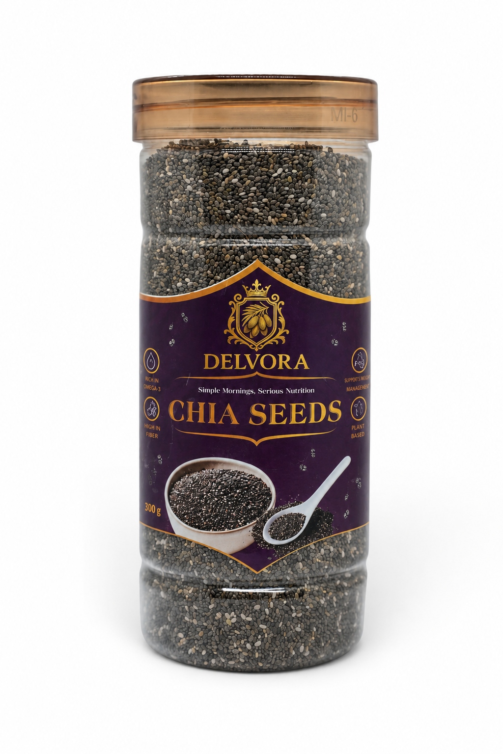 Delvora Premium Chia Seeds 300g | Natural Plant-Based Seeds
